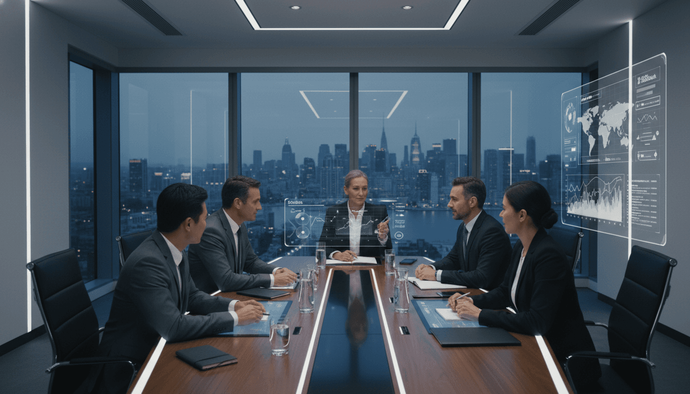 Business meeting with professionals consulting at a modern table